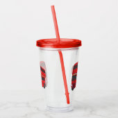 Dubbeldecker cartoon illustratie acryl drinkbeker (Links)