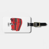 Dubbeldecker cartoon illustratie bagagelabel (Voorkant horizontaal)