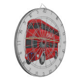 Dubbeldecker cartoon illustratie dartbord (Voorkant Links)