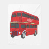 Dubbeldecker cartoon illustratie fleece deken (Voorkant)
