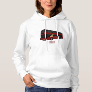 Dubbeldecker cartoon illustratie hoodie