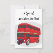 Dubbeldecker cartoon illustratie kaart (Achterkant)