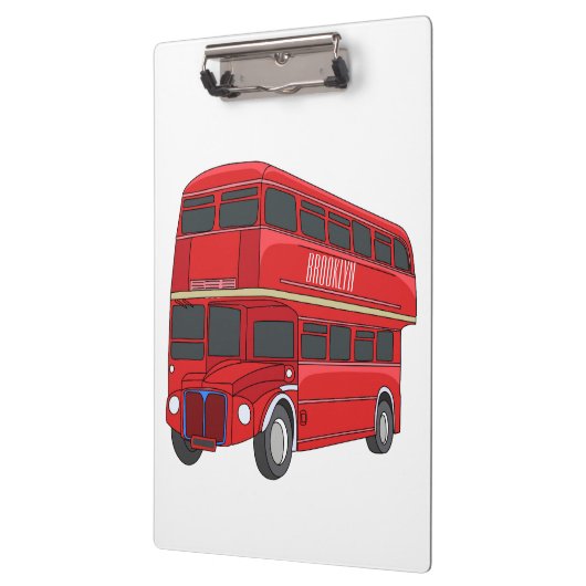 Dubbeldecker cartoon illustratie klembord (Links)