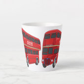 Dubbeldecker cartoon illustratie latte mok (Voorkant)