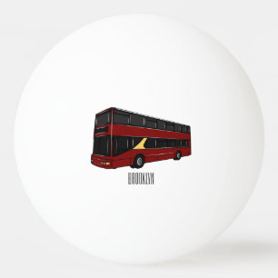 Dubbeldecker cartoon illustratie pingpongballen