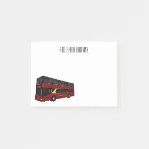 Dubbeldecker cartoon illustratie post-it® notes