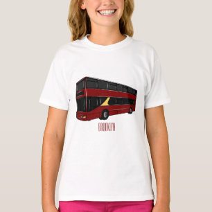 Dubbeldecker cartoon illustratie t-shirt
