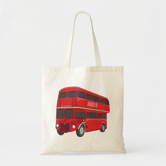 Dubbeldecker cartoon illustratie tote bag (Voorkant)
