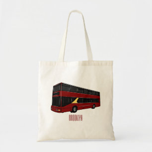 Dubbeldecker cartoon illustratie tote bag
