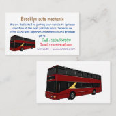 Dubbeldecker cartoon illustratie visitekaartje (Voorkant / Achterkant)