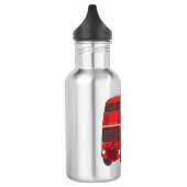 Dubbeldecker cartoon illustratie waterfles (Links)