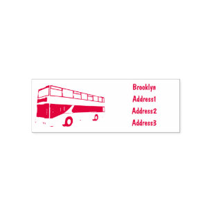 Dubbeldecker cartoon illustratie zelfinktende stempel
