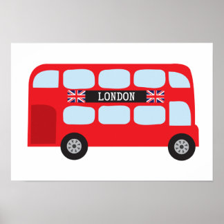 Dubbeldeckerbus in Londen Poster