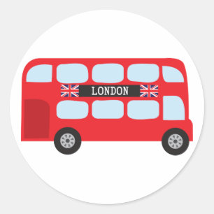 Dubbeldeckerbus in Londen Ronde Sticker