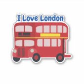 Dubbeldekker London Red Bus Sticker (Voorkant)