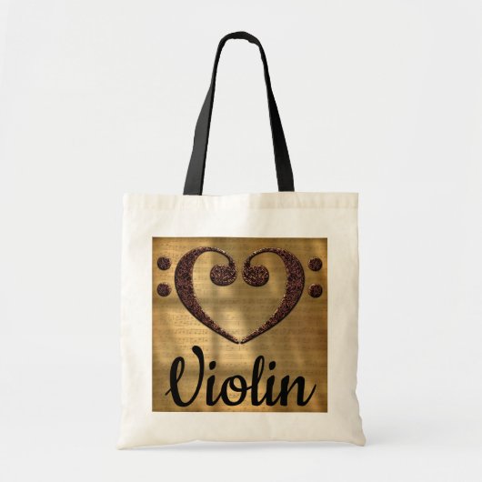 Dubbele aanslag op het hart Violin Tote Bag (Voorkant)
