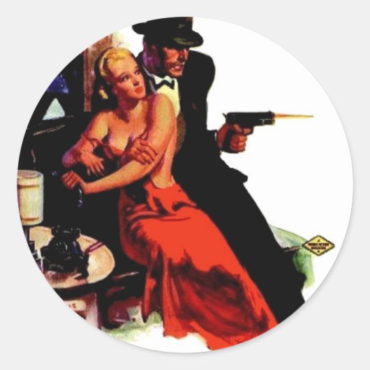 Dubbele Actie Gang Ronde Sticker (Voorkant)