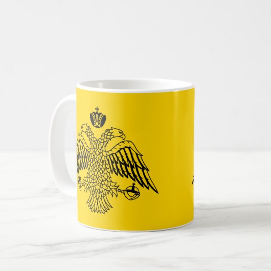 Dubbele adelaar Byzantine en Christelijk Embleem Koffiemok (Voorkant links)