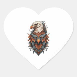 Dubbele adelaar ontwerp hart sticker