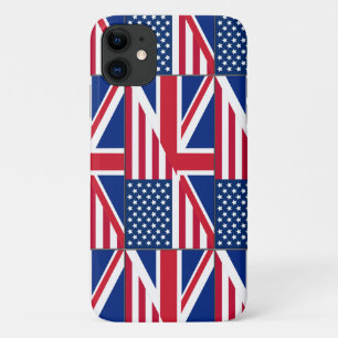 Dubbele Amerikaanse staatsburger en Britse vlag iPhone 11 Hoesje