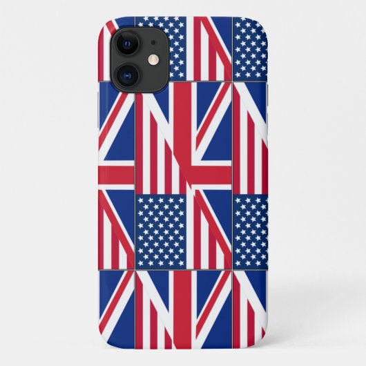Dubbele Amerikaanse staatsburger en Britse vlag Case-Mate iPhone Case (Achterkant)