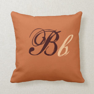 Dubbele B-monogram in bruin en beige I Kussen
