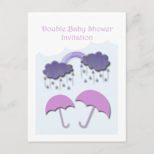 Dubbele Baby shower Uitnodiging Kaarten