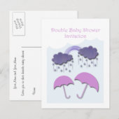 Dubbele Baby shower Uitnodiging Kaarten (Voorkant / Achterkant)