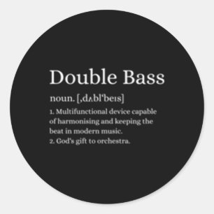 Dubbele bas definitie rechtop basinstrument ronde sticker