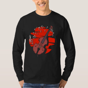 Dubbele Bas Muzieknoten Jazzmuziek Contrabas Spele T-shirt