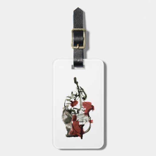 Dubbele basspeler bagagelabel (Voorkant verticaal)