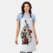 Dubbele basspeler schort (Gedragen)