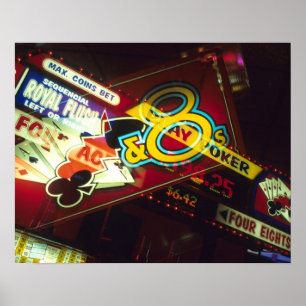Dubbele belichting, interieur Casino, Las Vegas, Poster