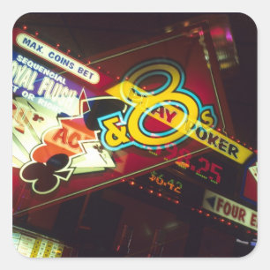 Dubbele belichting, interieur Casino, Las Vegas, Vierkante Sticker