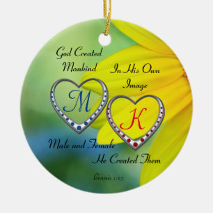 Dubbele blauwe en rode hematocrietMonogrammen met Keramisch Ornament