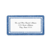 Dubbele blauwe glitter Trim - Adres Etiket (Voorkant)