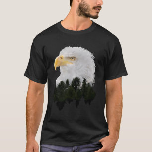 Dubbele blootstelling aan Amerikaanse Bald Eagle T-shirt