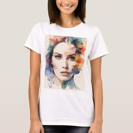 Dubbele blootstelling vrouw art t-shirt (Voorkant)
