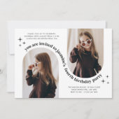 Dubbele boog 2 foto verjaardagsuitnodiging kaart (Voorkant)