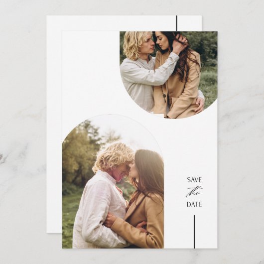 Dubbele boog Bewaar de datum Bruiloft uitnodiginge Kaart (Voorkant / Achterkant)