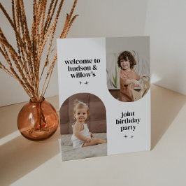 Dubbele Boog Foto Gezamenlijke Verjaardagspapier S Reclamebord Met Voetstuk