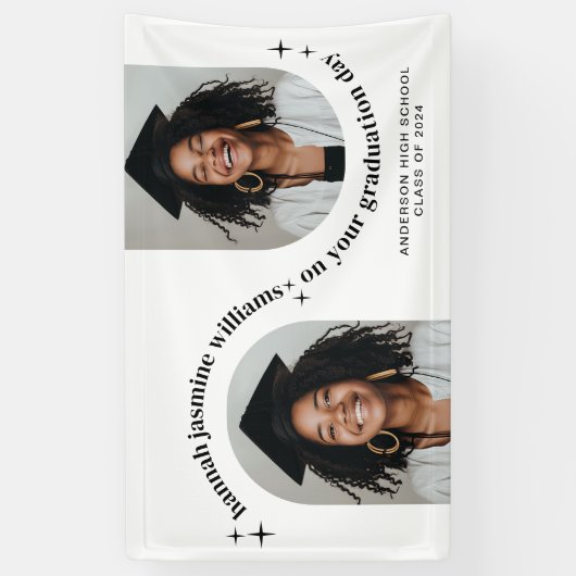 Dubbele boog foto meisje Afstuderen Poster Spandoek (Verticaal)