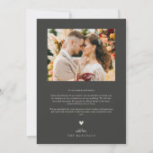 Dubbele Boog Houtskool Trouwfoto Bedankkaart (Achterkant)