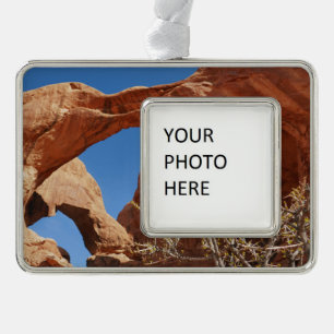 Dubbele boog in Arches National Park Verzilverd Kader Ornament
