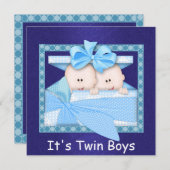 Dubbele BOYS Babyschoenen Kaart (Voorkant / Achterkant)