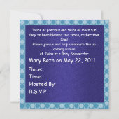 Dubbele BOYS BLUE Baby Shower Invitations Kaart (Achterkant)