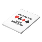 Dubbele brugspelers kunnen nooit overanalyseren notitieblok (Gedraaid)