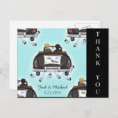 Dubbele Bruidegom Huwelijk Dank Je Kaart (Voorkant / Achterkant)