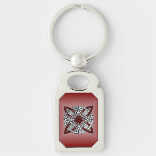 Dubbele bruiloft Ring of Celtic Knot Pattern Red Sleutelhanger