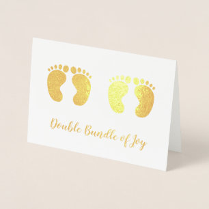 Dubbele bundel Joy Twins New Baby Gold Folie Kaarten